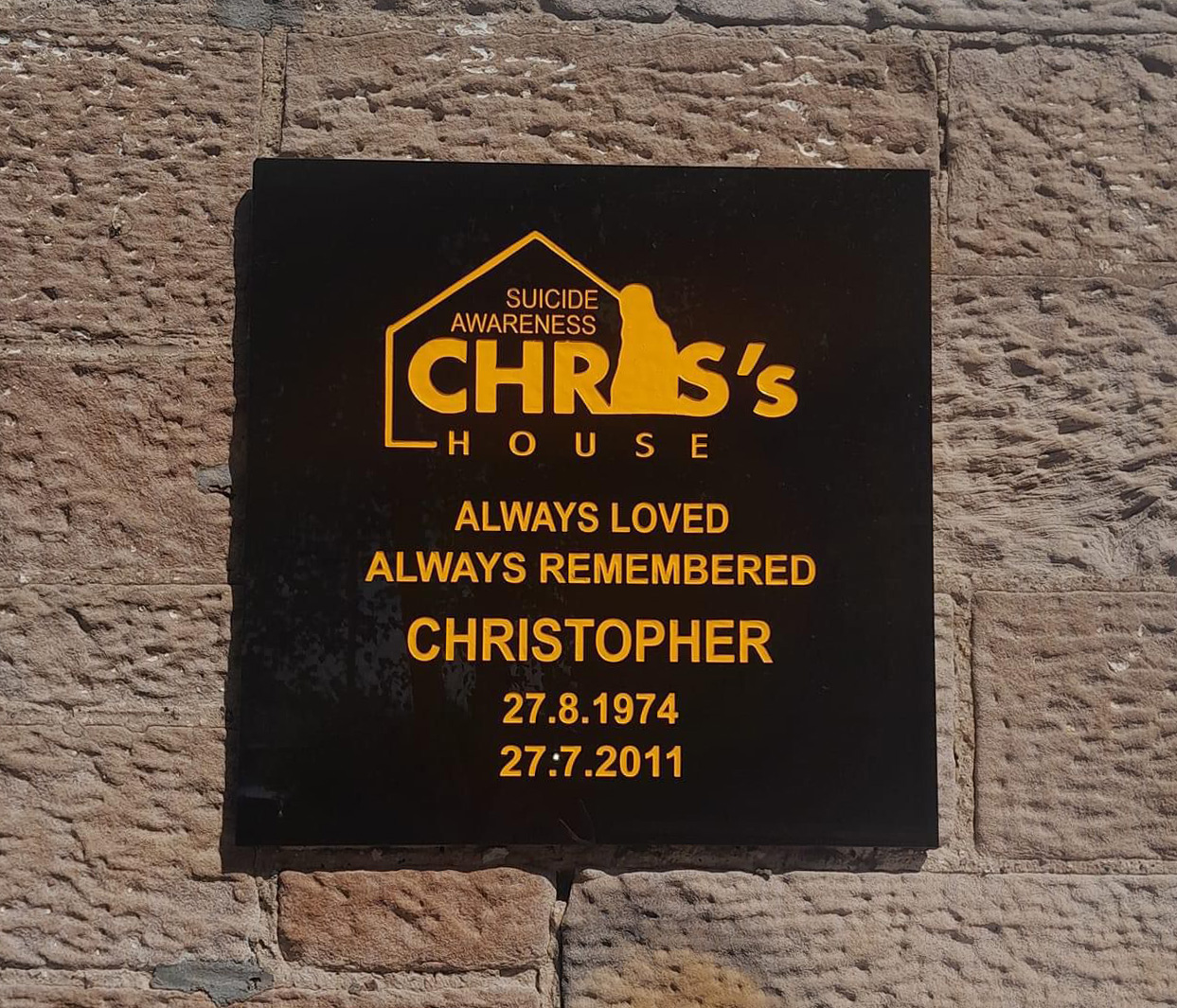Chris's house plaque